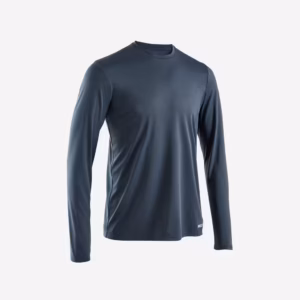 เสื้อวิ่งป้องกันรังสียูวีแขนยาวสำหรับผู้ชายรุ่น Dry 500 UV (สีฟ้าอมเทา)
